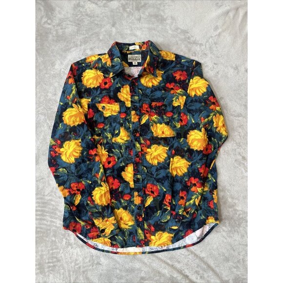 Men’s J.crew Mid Weight Flannel Classic Multicolored Floral Size Medium - Picture 1 of 11